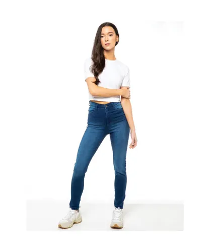 Enzo Womens Skinny Stretch Jeans - Blue Cotton