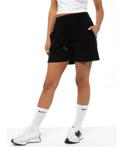 Enzo Womens Sweat Shorts - Black Cotton
