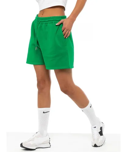 Enzo Womens Sweat Shorts - Green Cotton