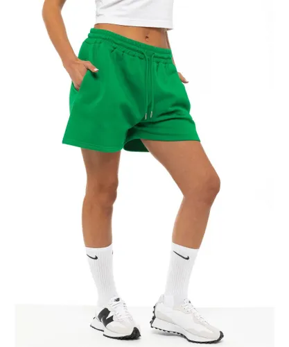 Enzo Womens Sweat Shorts - Green Cotton