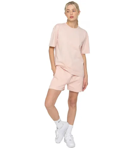 Enzo Womens T-Shirt Tracksuit With Shorts - Peach Polycotton