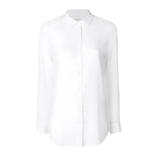 Equipment , Slim Long Sleeve Shirt with Crepe de Chine Collar ,White female, Sizes: