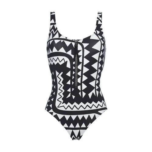 Eres , Geometric Tribal Print Racerback Swimsuit ,Multicolor female, Sizes: