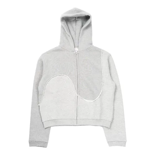 ERL , Grey Swirl Hooded Zip-Up Sweatshirt ,Gray male, Sizes: