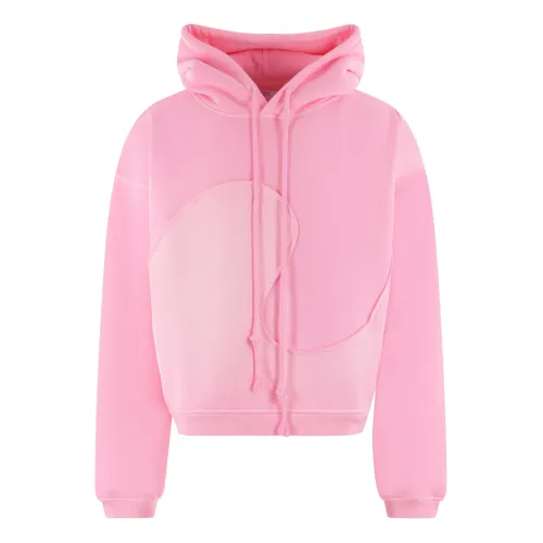 ERL , Pink Graphic Stitch Hoodie ,Pink male, Sizes: