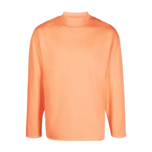ERL , Unisex Mockneck Longsleeve Tshirt Knit ,Orange female, Sizes: