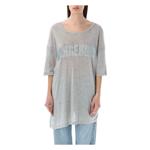 ERL , Unisexs Clothing T-Shirts Polos Heather Grey Ss24 ,Gray female, Sizes:
