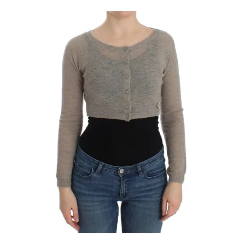 Ermanno Scervino , Beige Cropped Cardigan Sweater ,Beige female, Sizes: