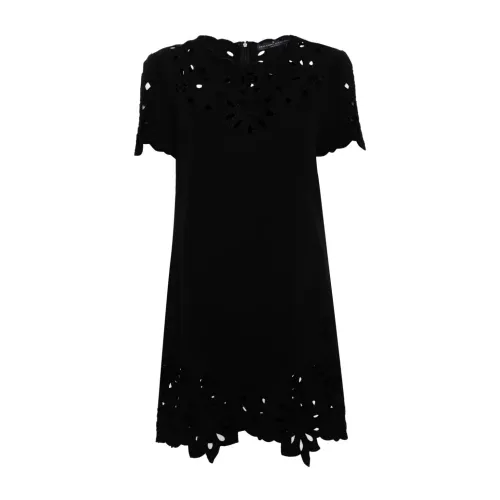 Ermanno Scervino , Black Shift Style Dress with Cut-Out Detailing ,Black female, Sizes: