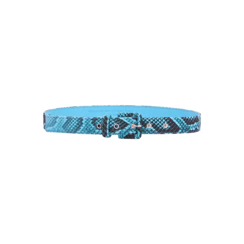 Ermanno Scervino , Blue Python-Print Belt with Wrapped Buckle ,Blue female, Sizes:
