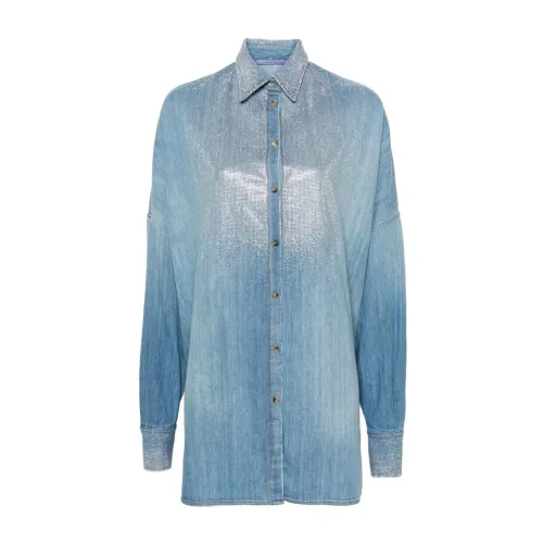 Ermanno Scervino , Bright Cobalt Denim Shirt ,Blue female, Sizes: