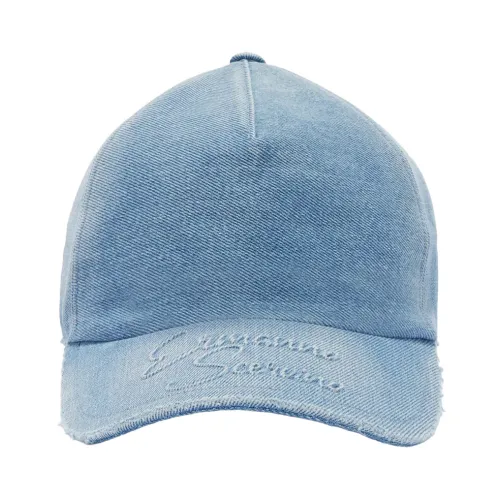 Ermanno Scervino , Denim Baseball Hat with Logo ,Blue female, Sizes: