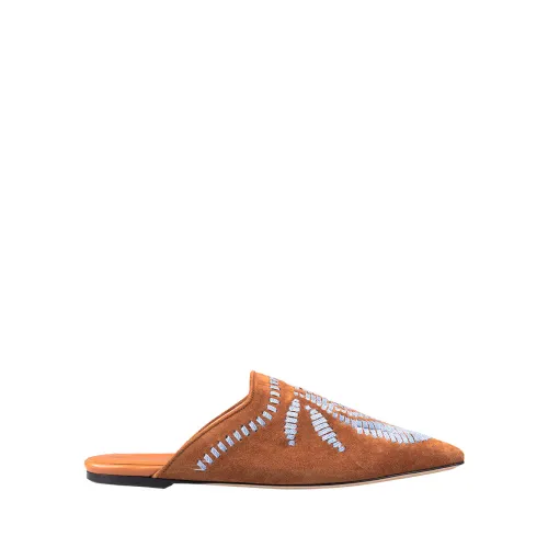 Ermanno Scervino , Ermanno Scervino Flat shoes Brown ,Brown female, Sizes: