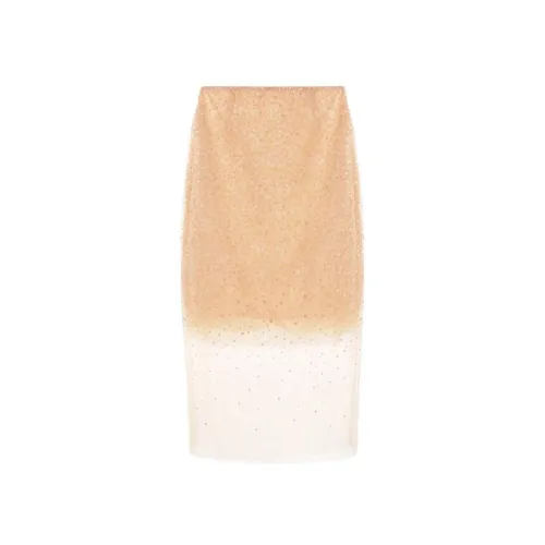 Ermanno Scervino , Golden Ombre Beaded Tulle Skirt ,Yellow female, Sizes: