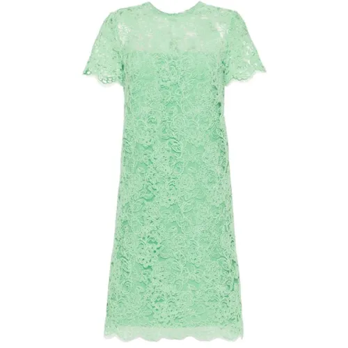 Ermanno Scervino , Green Lace Midi Dress ,Green female, Sizes: