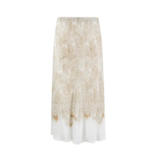 Ermanno Scervino , Lace Applique Long Skirt ,White female, Sizes: