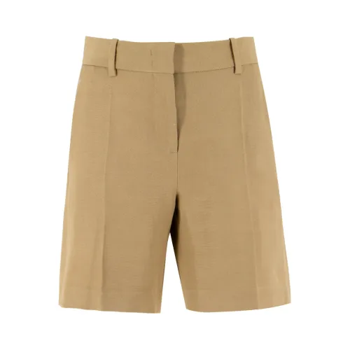 Ermanno Scervino , Linen Bermuda Shorts with Tailored Cut ,Beige female, Sizes:
