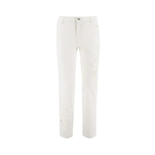 Ermanno Scervino , Slim-Fit Lace Jeans ,White female, Sizes: