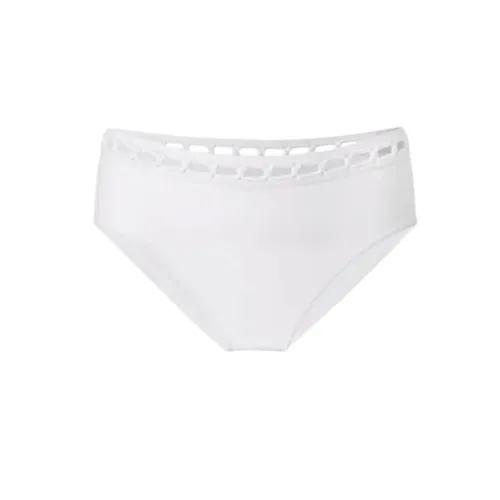 Ermanno Scervino , White Embroidered Lycra Bikini Bottoms ,White female, Sizes: