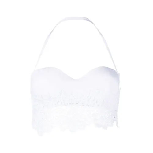 Ermanno Scervino , White Lace Bandeau Bikini Top ,White female, Sizes: