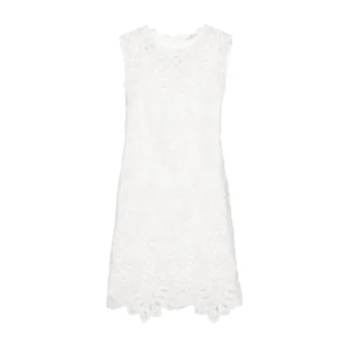 Ermanno Scervino , White Lace Sleeveless Dress ,White female, Sizes: