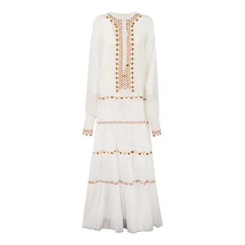 Ermanno Scervino , Women's Clothing Dress White Ss24 ,Multicolor female, Sizes:
