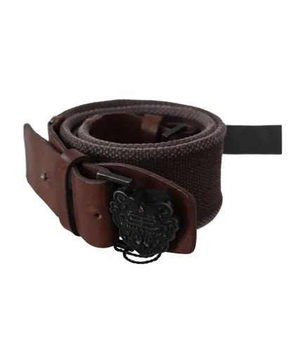 Ermanno Scervino WoMens Dark Brown Leather Wide Buckle Waist Belt