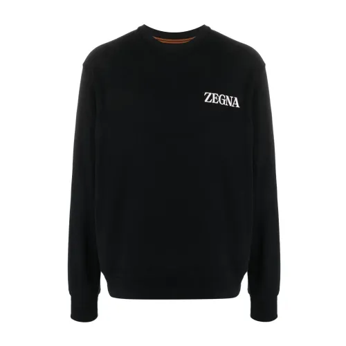 Ermenegildo Zegna , Black Sweatshirt Aw23 Men's Fashion ,Black male, Sizes: