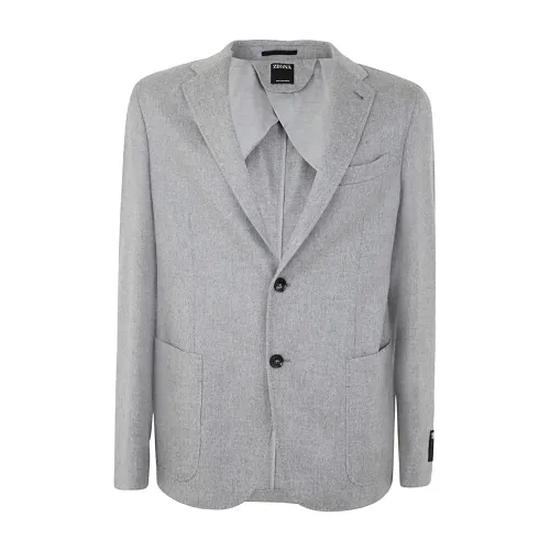 Ermenegildo Zegna , Cashmere shirt jacket ,Gray male, Sizes: