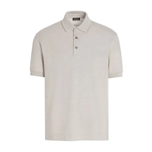 Ermenegildo Zegna , Cotton polo shirt ,White male, Sizes: