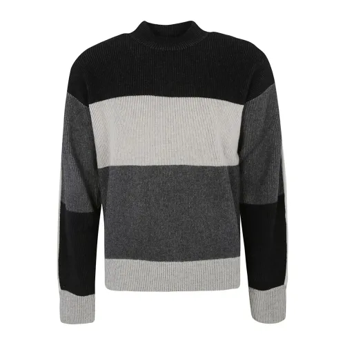 Ermenegildo Zegna , Logo Sweater in Block Colour ,Gray male, Sizes: