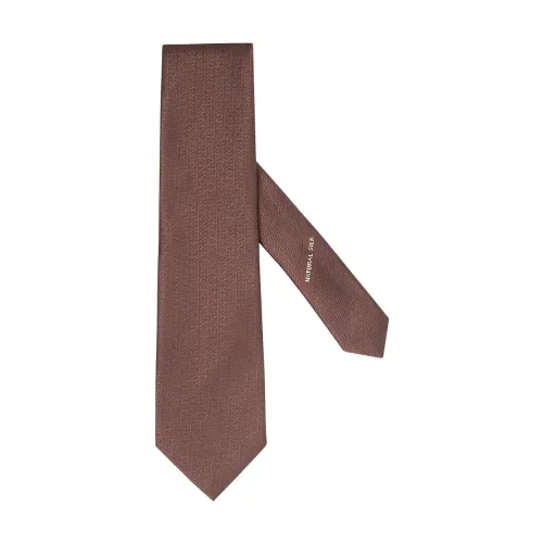 Ermenegildo Zegna , Luxurious Silk Tie with Zegna Logo ,Brown male, Sizes: ONE