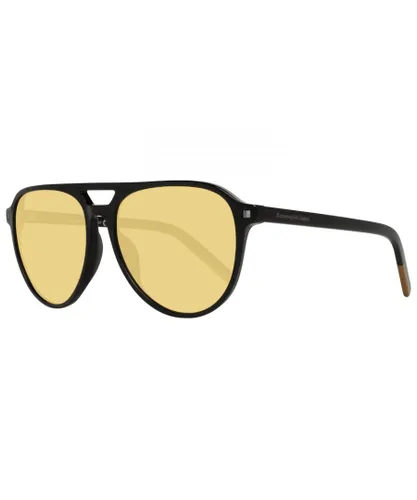 Ermenegildo Zegna Mens Classic Aviator Sunglasses - Black - One
