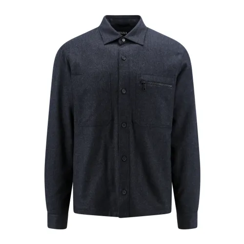 Ermenegildo Zegna , Men`s Clothing Jackets Coats Grey Aw23 ,Gray male, Sizes: