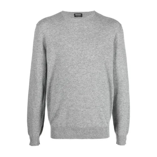 Ermenegildo Zegna , Oasi cashmere crewneck knitwear ,Gray male, Sizes:
