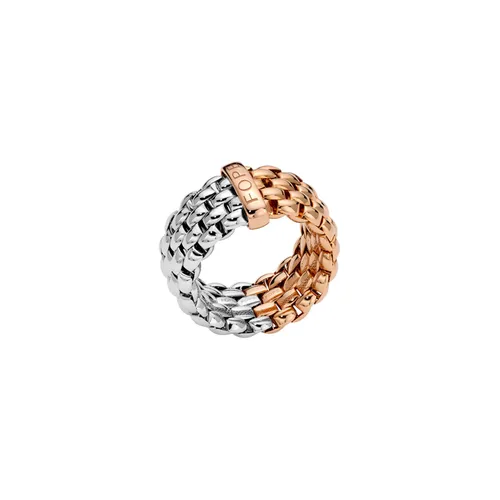 Essentials 18ct White & Rose Gold Ring - Size Medium