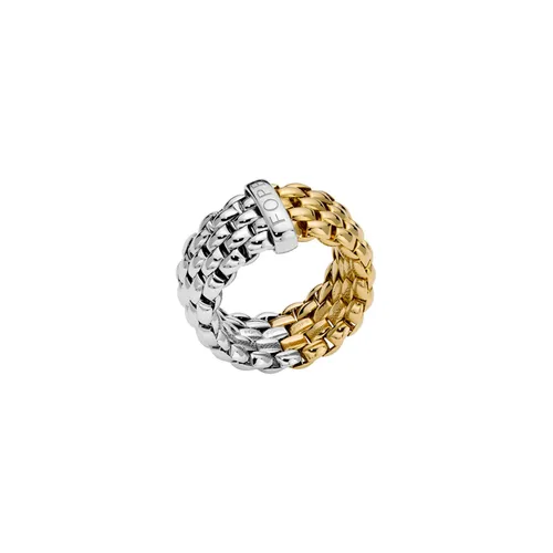 Essentials 18ct White & Yellow Gold Ring - Size Large