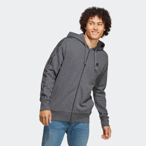 Essentials French Terry 3-Stripes Full-Zip Hoodie