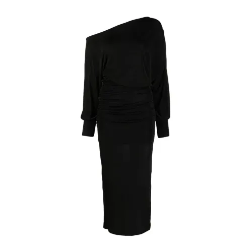 Essentiel Antwerp , Long Elastic Dress Equal-Bl25 ,Black female, Sizes: