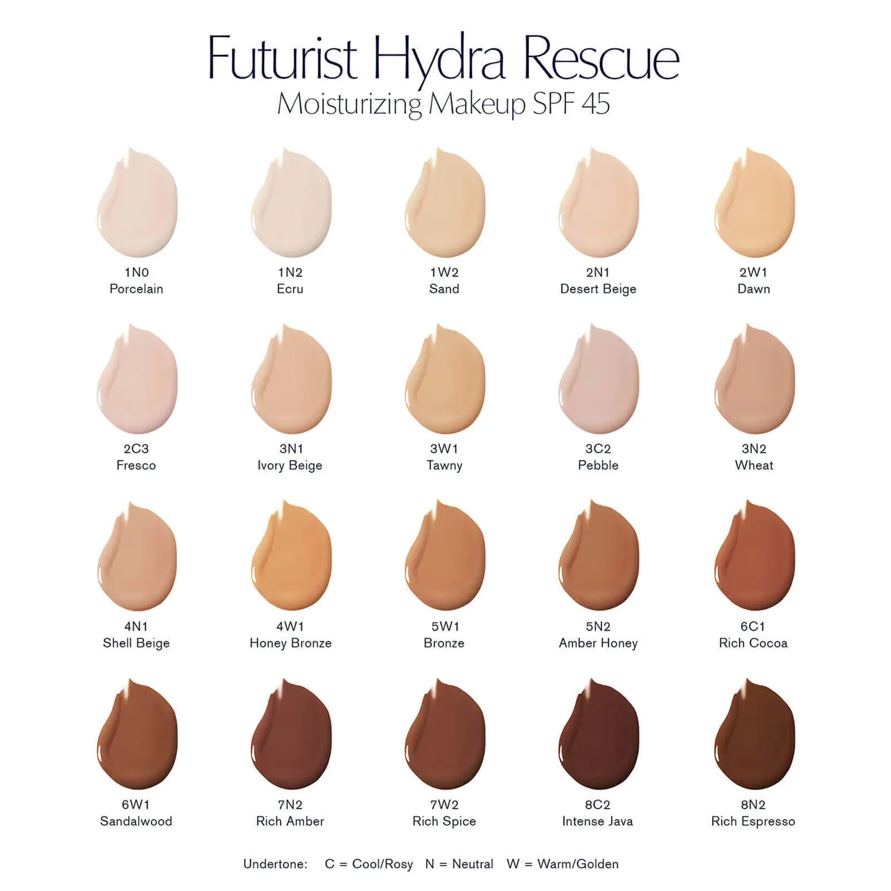 Estée Lauder Futurist Hydra Rescue Moisturizing Makeup Foundation SPF45 (Various Shades) - 1N0 Porcelain