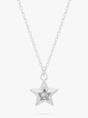 Estella Bartlett Cubic Zirconia Star Pendant Necklace - Silver - Female
