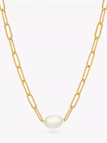 Estella Bartlett The Edit Link Chain Pearl Necklace, Gold - Gold - Female