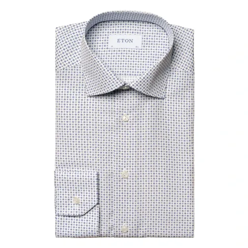 Eton , Contemporary Micro Print Poplin Shirt ,Multicolor male, Sizes: