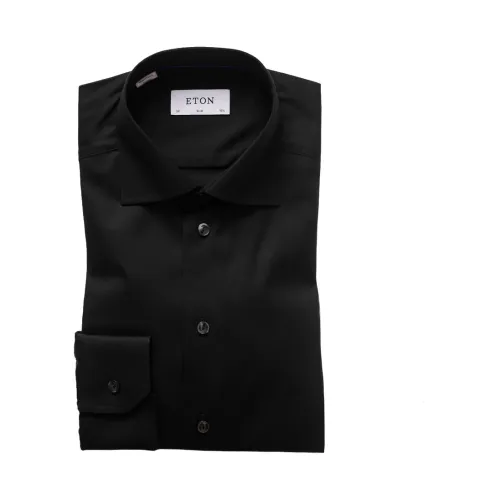 Eton , Slim Fit Shirt - Model 3000 ,Black male, Sizes: