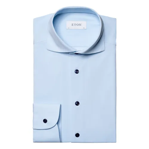 Eton , Stretch Tech Dress Shirt ,Blue male, Sizes: