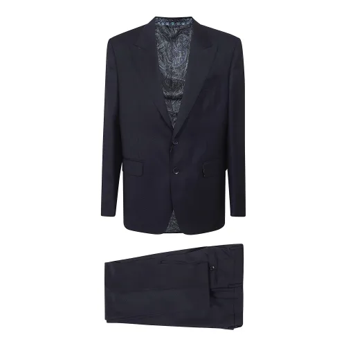 Etro , Blue Evening Suit ,Black male, Sizes: