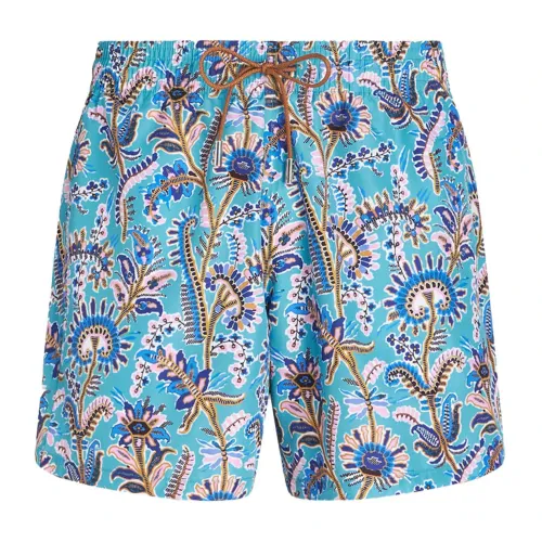 Etro , Blue Floral Swim Shorts ,Blue male, Sizes: