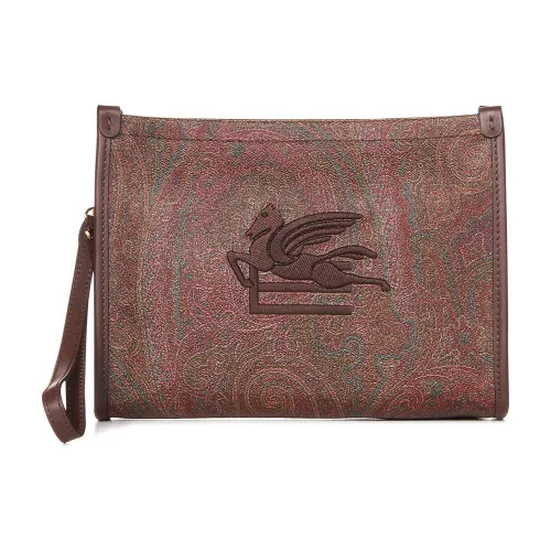 Etro , Dark Brown Clutch Bag Ss24 ,Multicolor female, Sizes: ONE SIZE