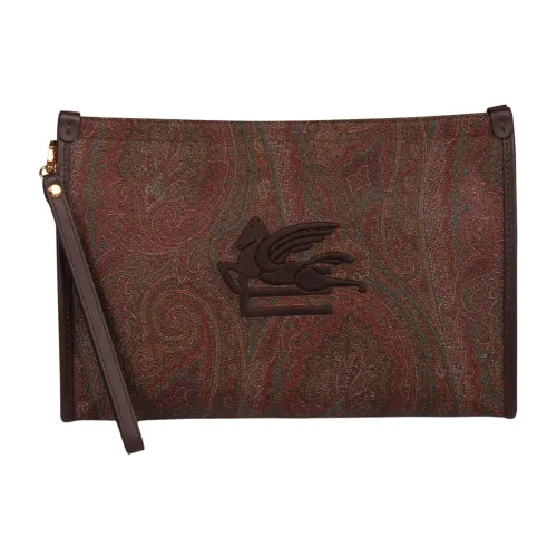 Etro , Essential Jacquard Fabric Pouch Bag ,Brown female, Sizes: ONE SIZE