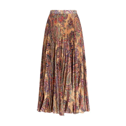 Etro , Georgette Midi Pleated Skirt ,Multicolor female, Sizes: